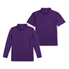 男女童枣红学生校服藏青长袖，带有领t恤中大童紫色翻领短袖polo衫