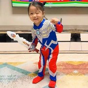 迪迦奥特曼女童超人衣服儿童节赛罗女孩中大童，服装超人cos连体衣