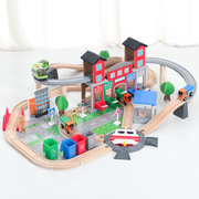 木质火车轨道电动小火车玩具汽车儿童男孩动脑益智拼装套装2岁3岁