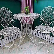 欧式阳台铁艺桌椅组合室内外庭院花园椅子茶几户外休闲桌椅三件套