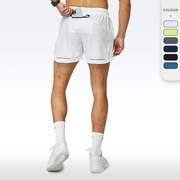 运动短裤男跑步马拉松田径宽松三分裤速干梭织，轻薄透气休闲健身裤