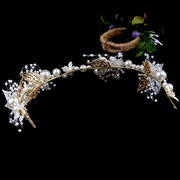 欧式森系女式白色花卉头饰水钻头箍花朵发带女伴娘新娘结婚纱