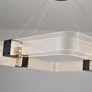 轻奢简约水晶吊灯全铜LED亚克力家用餐厅客厅卧室方形创意设计师