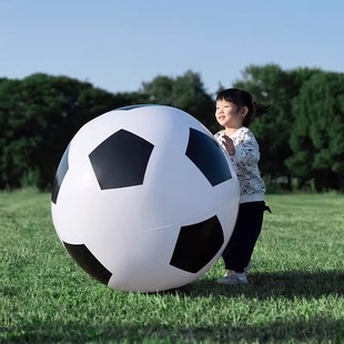 宝宝拍户外充气大足球亲子游戏，互动儿童玩具皮球沙滩草地巨型球