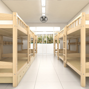 高低木床双层床上下铺母子床学校宿舍床儿童床成人松木床子母床