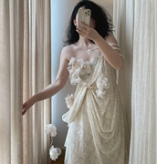 穆夏系列晨袍轻婚纱，子溪记原创设计一件画笔下的时光连衣裙