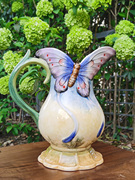 陶瓷欧式花瓶家居美式装饰品田园餐桌摆件蝶舞水罐可装水养鲜花