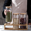 北欧厨房玻璃密封罐套装家用陶瓷咖啡茶叶，杂粮调味料收纳储物罐子