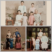 影楼全家福拍照亲子摄影服装中国风主题一家四六口家庭版套装