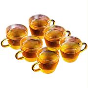 加厚耐热透明玻璃品茗杯小茶杯带把杯功夫茶具套装家用水杯子茶碗