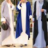 中东大码长裙，迪拜长袍假两件拼色宽松罩衫连衣裙muslimadress