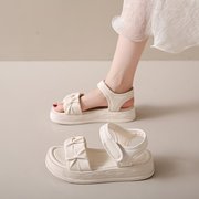 2024夏季凉鞋女学生韩版平底大童少女高中生初，中学生平跟女鞋