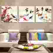 客厅装饰画现代三联画挂画卧室床头无框画简约沙发背景家和墙壁画