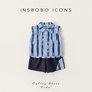 INSbobo男童夏装套装儿童套装女童装时髦套装洋气夏天衣服无袖潮