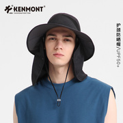 kenmont卡蒙户外防晒渔夫帽，男夏季速干透气登山帽子护颈遮阳帽薄