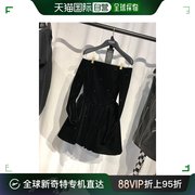香港直邮versus漏肩连衣裙，黑色丝绒背后拉链bd01064bt10759