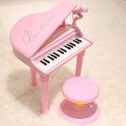 .宝丽儿童电子琴带麦克风女孩钢琴宝宝早教益智玩具1-3岁可供电源