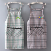 时尚韩版家用厨房围裙，防水防油女夏季无袖拉链，兜工作服定制logo男