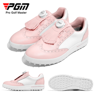 pgm高尔夫球鞋女士，防水超纤流苏设计旋钮，鞋带轻复古英伦风女鞋