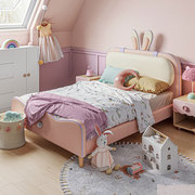林氏儿童兔子床女孩女童床，现代简约单双人床，一米五床兔耳朵公主床