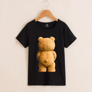 胖男孩恶搞熊麻吉贱熊夏洋气童装潮半袖女童TED泰迪熊T恤短袖衣服