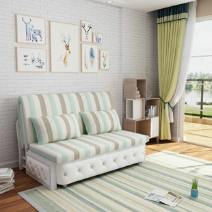沙发床可折叠客厅双人，小户型单人推拉两用沙发，多功能布艺1.5米