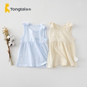 童泰女童背心裙夏季薄款纯棉连衣裙5-24个月小女孩洋气婴儿裙子