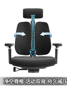 高级创意电脑椅人体工程学护脊椎老板椅简约护腰双背椅网布办公椅