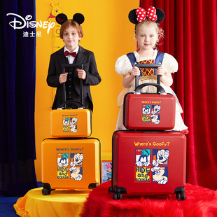 迪士尼儿童旅行箱男孩，可坐可骑宝宝行李箱，米奇拉杆箱女孩学生箱子