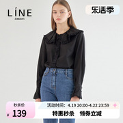 line女装韩国商场同款秋春长袖娃娃，领公主风衬衫awblkj6000