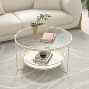 简约现代圆形小户型茶几客厅家用风长虹钢化玻璃岩板小桌子