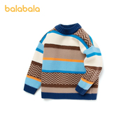 巴拉巴拉男幼童毛衣冬季休闲百搭洋气舒适潮酷撞色条纹针织衫