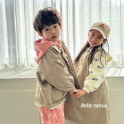上新▲BabyWe韩国童装春季儿童纯棉翻领复古夹克外套