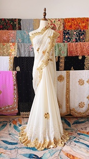 印度重工刺绣钉珠6米大纱丽尼泊尔泰国服饰  年会旅游/
