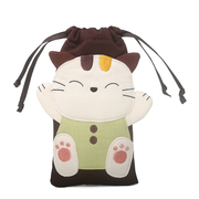 Kine猫 开心猫收纳包女卡通可爱日系女苹果手机包袋布艺手拿创意