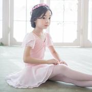 儿童舞蹈服女童练功服练舞衣，女孩芭蕾舞裙中国舞，开档粉色雪纺裙子