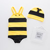宝宝儿童泳衣连体速干防晒套装女孩温泉游泳装备婴儿小蜜蜂游泳衣