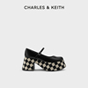 CHARLES&KEITH春夏CK1-80920027粗跟厚底复古玛丽珍鞋女鞋