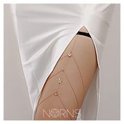 norns简约树叶水钻星星水晶吊坠大腿，链连脚链腿，环链身体链短裙链
