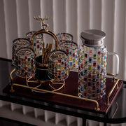 轻奢复古茶壶茶杯套装家用精致下午茶水果花茶玻璃茶具水具水杯