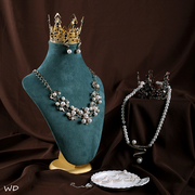 项链展示架脖子立式珠宝首饰展示架，模特首饰架公主欧式创意摆件