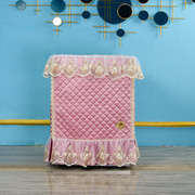 家用欧式滚筒洗衣机三面厚绒布琉璃蕾丝粉色防尘罩冰柜保护套