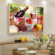 餐厅饭厅厨房挂画墙画现代简约水果花卉装饰画无框画壁画单幅