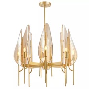 广东中山古镇美式现代全铜吊灯创意设计师会所客厅餐厅样板房半玻