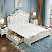 美式床双人床1.8米床1.5m轻奢约储物，欧式婚床主卧大床