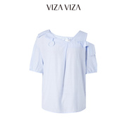 商场同款vizaviza2021春季气质雪纺衫