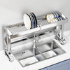厨房不锈钢水槽置物架台面水池碗碟，碗盘收纳多功能，筷菜板沥水架
