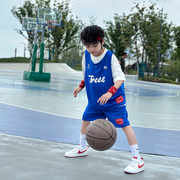 熊猫圆圆男童夏季篮球服套装2023儿童薄款运动服男孩夏三件套