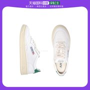 韩国直邮autry运动鞋女款皮革圆头系带白绿配色防滑耐磨轻便透气