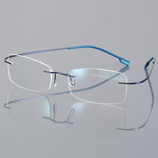 无框切边眼镜钛合金近视眼镜架眼镜框男款女款超轻记忆镜架配镜